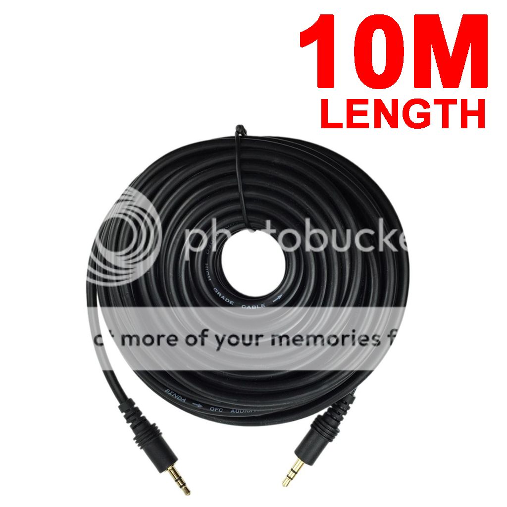 10m AUX Cable 3.5mm Stereo Audio Input Extension Male to Male Auxiliary